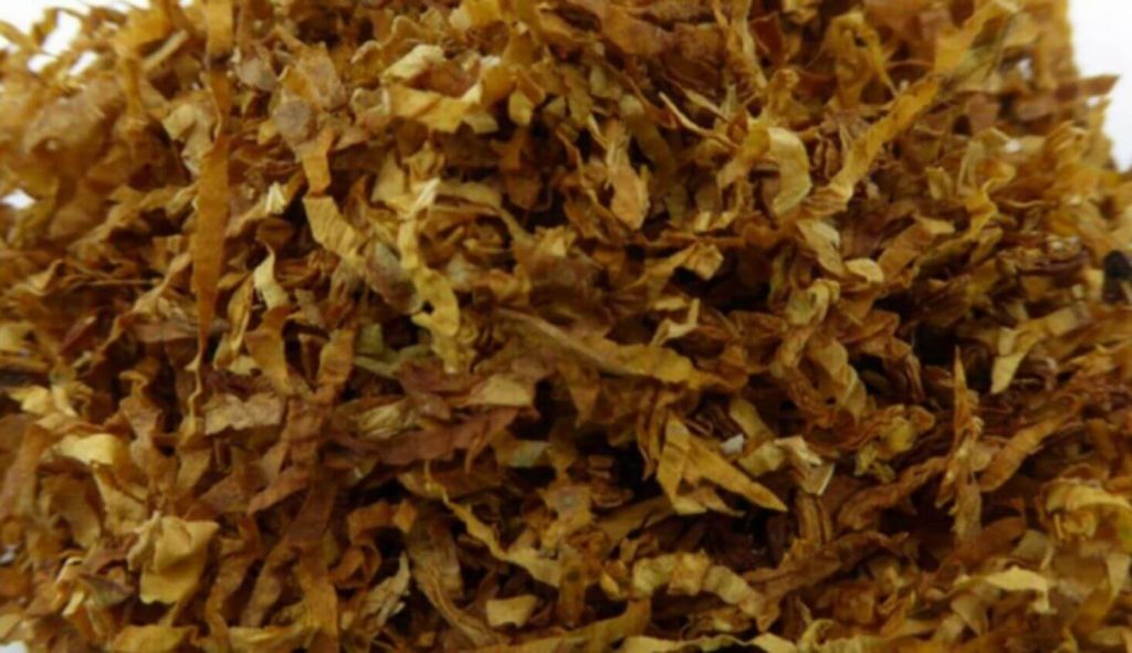 A close-up of the texture of expanded shredded stems tobacco
